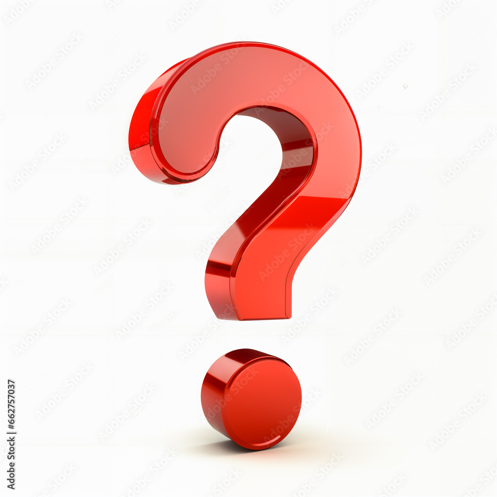 large question mark, 3d rendering, generative ai large question mark, 3d rendering, generative ai