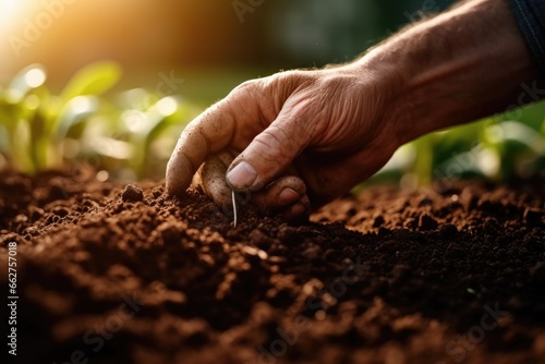 hands planting a seed