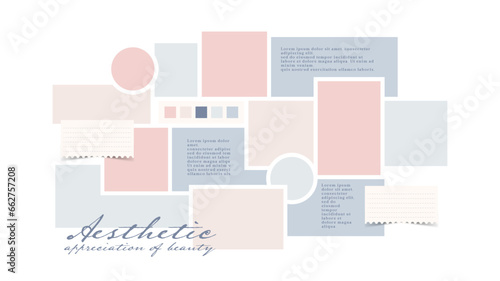 Vector photo collage template moodboard pictures grids vector illustration