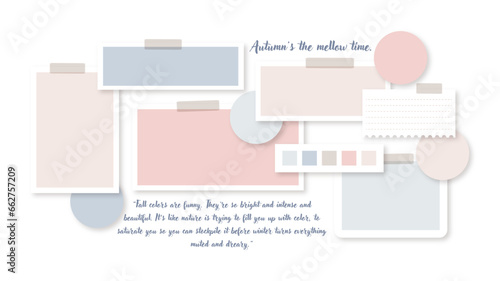 Vector photo collage template moodboard pictures grids vector illustration
