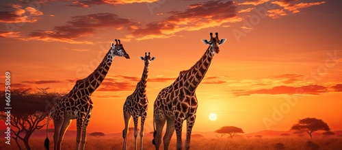 African giraffes With copyspace for text