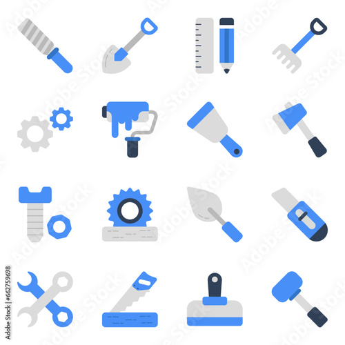 Set of Equipment Flat Icons

