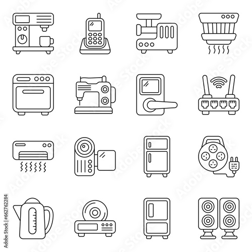 Pack of Gadgets line Icons