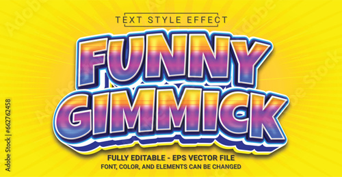Funny Gimmick Text Style Effect. Editable Graphic Text Template.