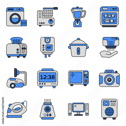 Pack of Appliances Flat Icons

