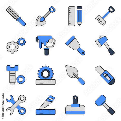 Set of Equipment Flat Icons

