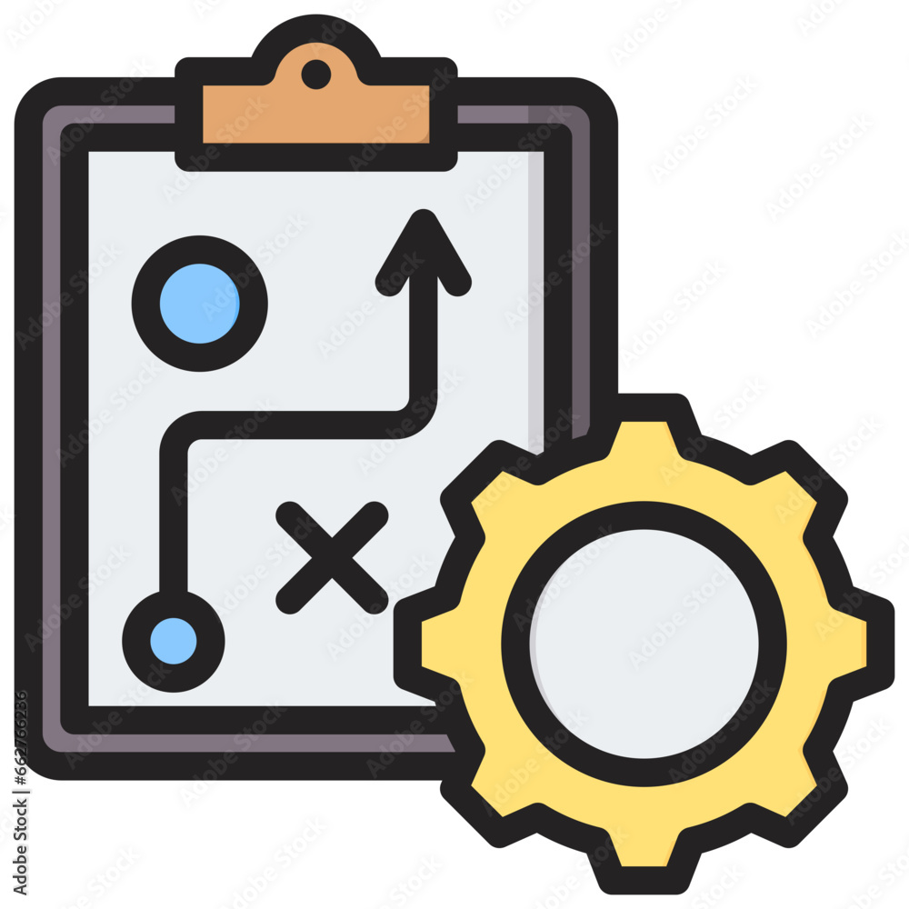 Strategic Plan Outline Color Icon Strategic Plan Outline Color Icon
