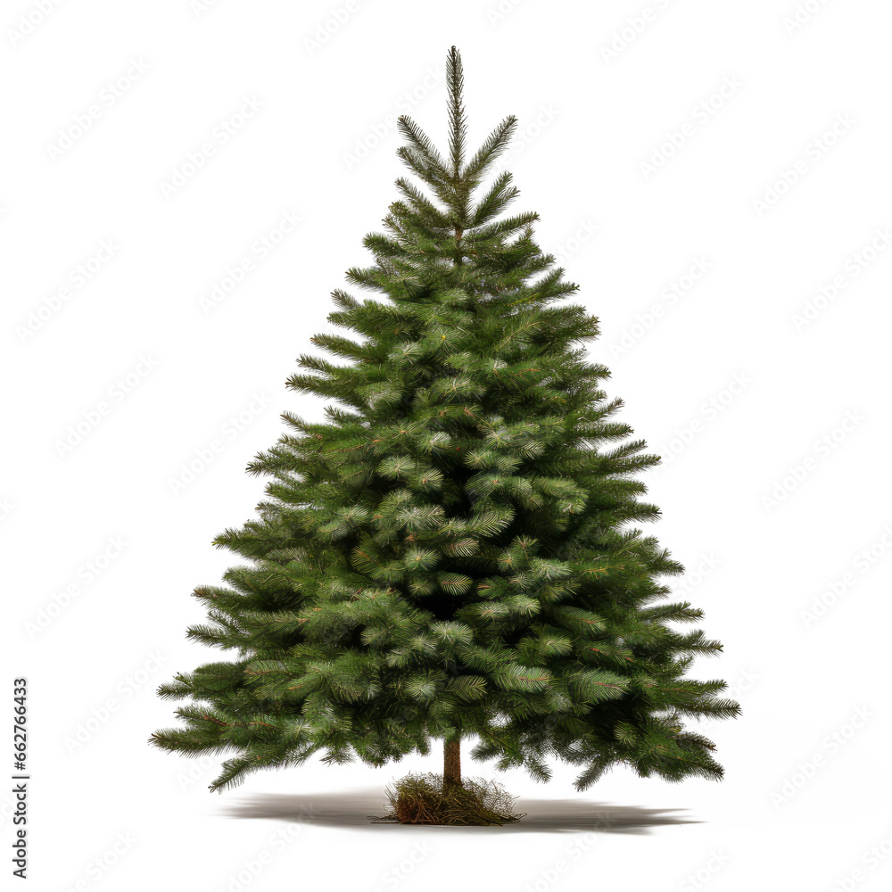 Undecorated Christmas tree isolated in transparent white background Undecorated Christmas tree isolated in transparent white background