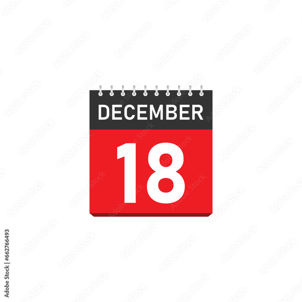 Fototapeta premium December 18 Concept Design. Vector Illustration. 