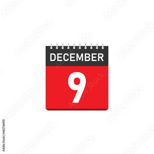 December 9 Concept Design. Vector Illustration.	