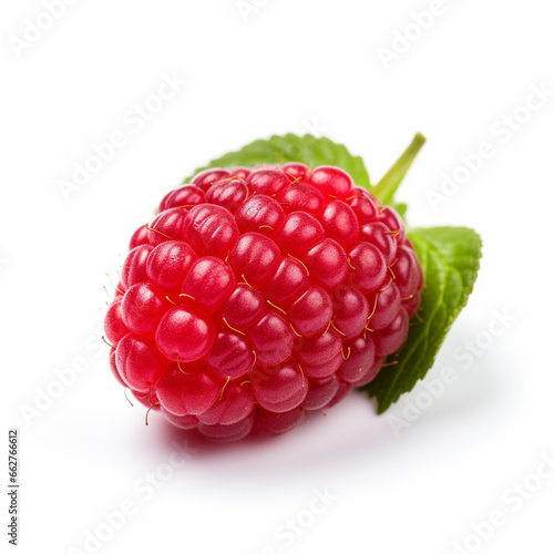 raspberry and blackberry on white background 