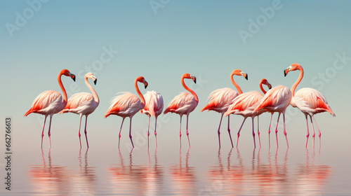 Flamingo group lake