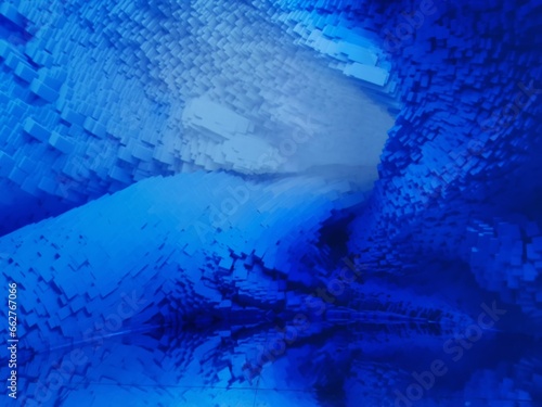 Slika na platnu shades of turquoise and dark royal blue turbulent water and fluid blur