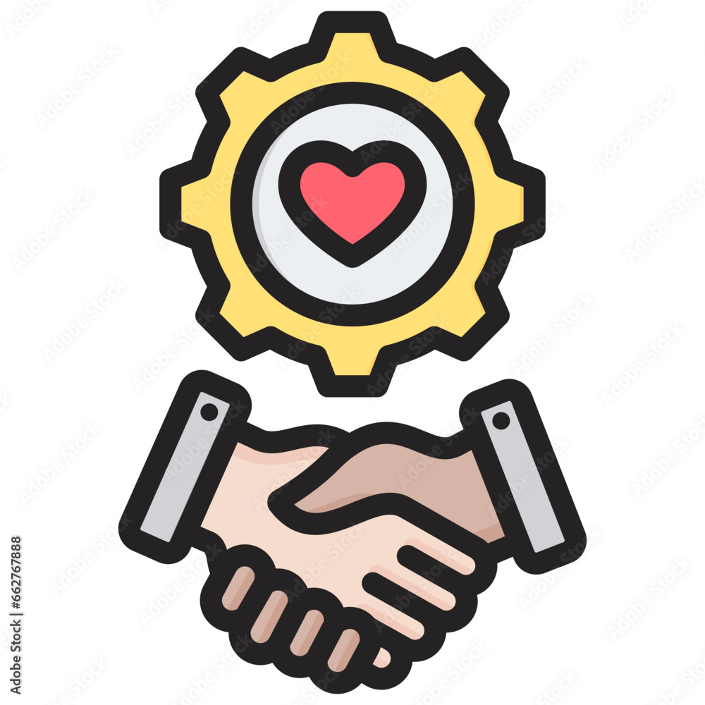 Customer Relationship Outline Color Icon Customer Relationship Outline Color Icon