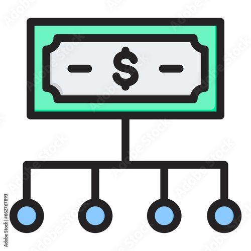 Cost Structure Outline Color Icon