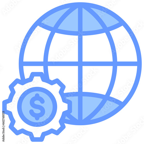 Financial World Blue Icon