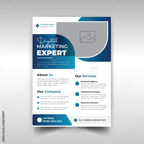 Unique business flyer design template for marketing agency