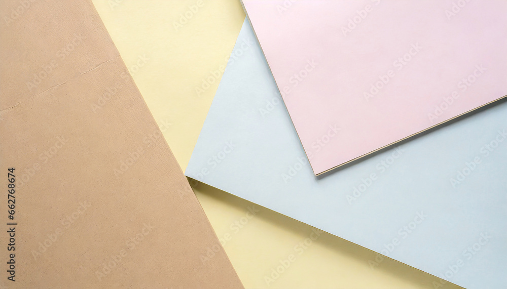 pastel paper background with copy space for text; layout; top view; flat lay of pastel colors. pastel paper background with copy space for text; layout; top view; flat lay of pastel colors.