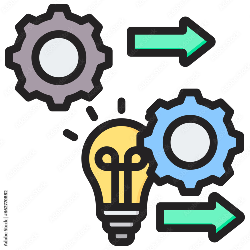 Tech Skills Outline Color Icon Tech Skills Outline Color Icon