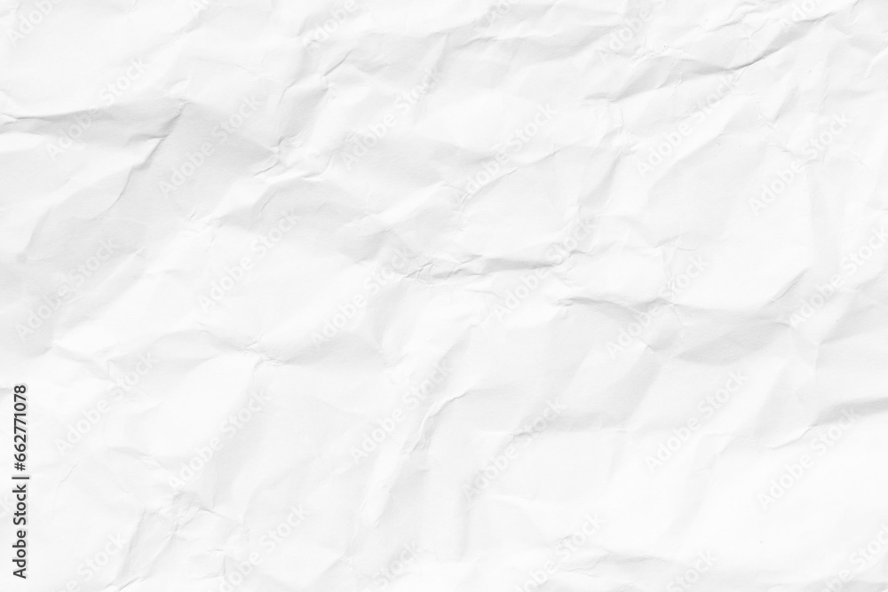 Fototapeta premium Grunge wrinkled white color paper textured background with copy space