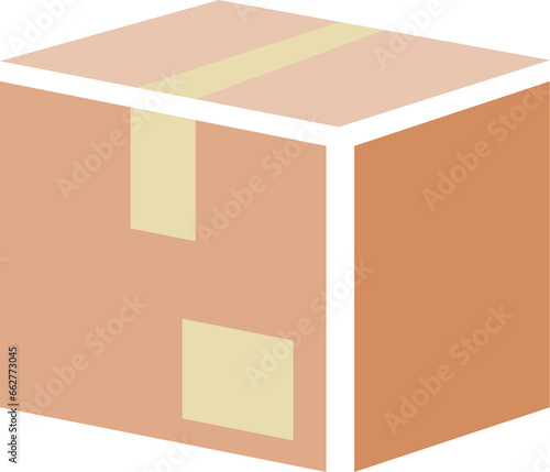 Brown paper box parcel icon PNG