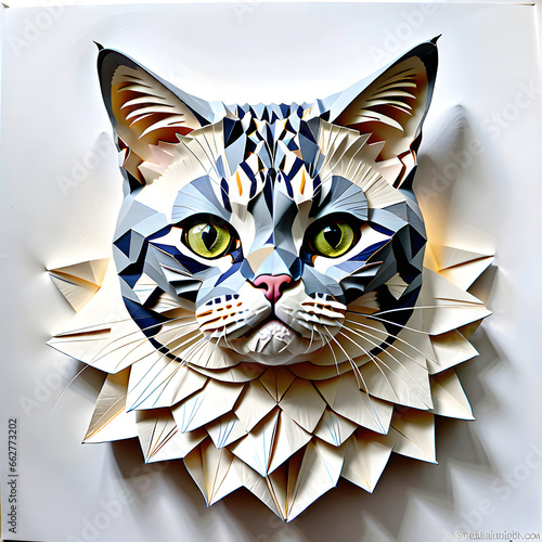 Paper Feline Marvels: A Gallery of Exquisite Paper Cats.(Generative AI)
