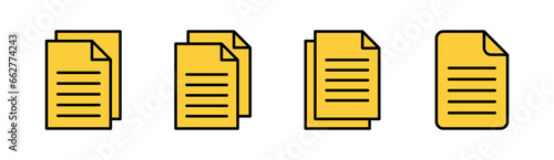 Document icon set for web and mobile app. Paper sign and symbol. File Icon