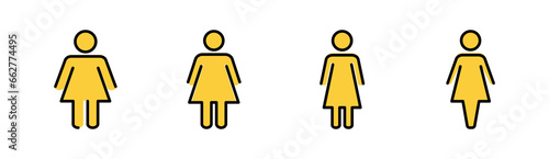 Female icon set for web and mobile app. woman sign and symbol