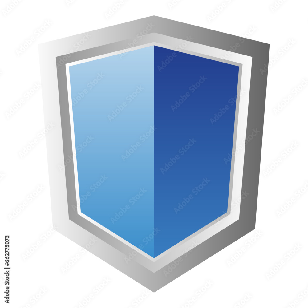Blue shield protection sign on white background Blue shield protection sign on white background