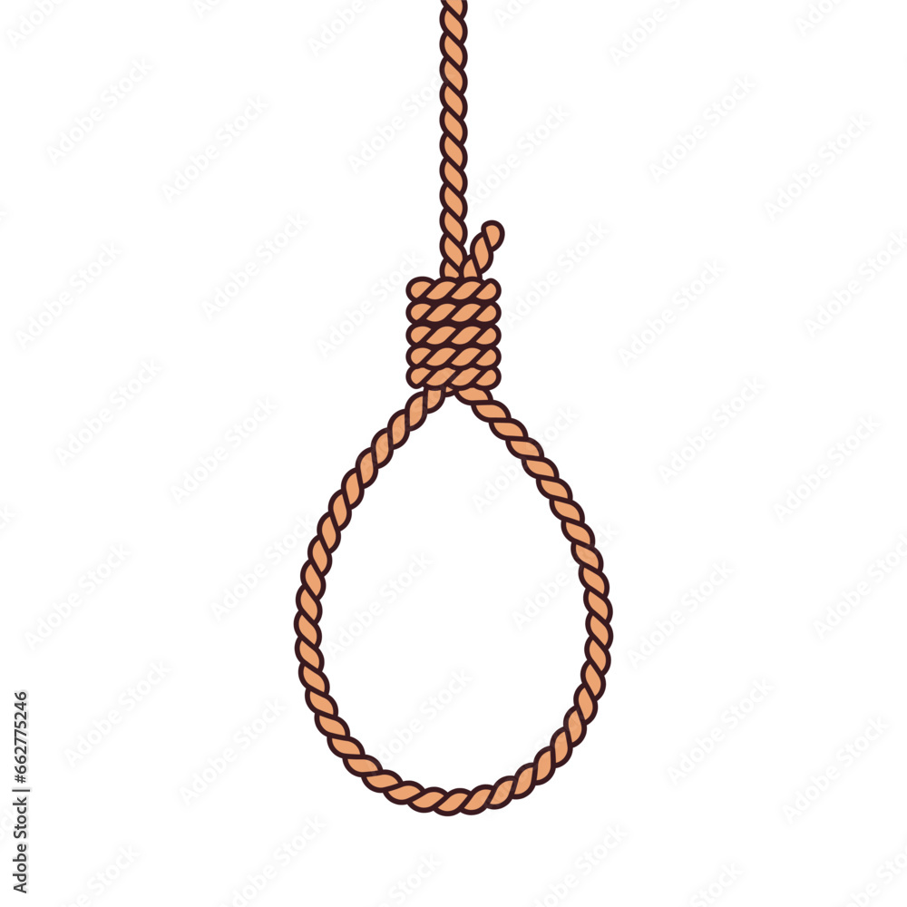 Suicide hang rope icon on white background Suicide hang rope icon on white background