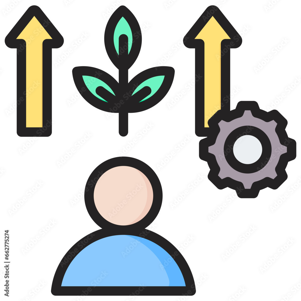 Personal Development Outline Color Icon Personal Development Outline Color Icon