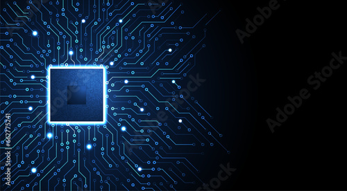 Motherboard digital chip. Circuit board background. Futuristic concept. High-tech technology background