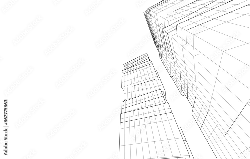 Abstract architecture vector 3d illustration