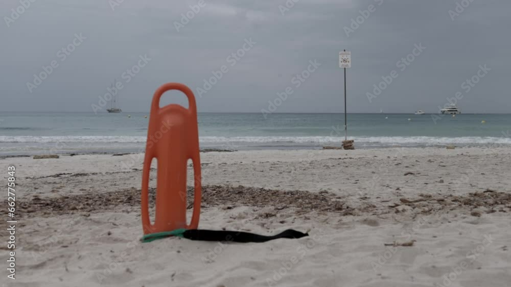 Aerial view surfers waiting for a big wave. Slow motion 4K