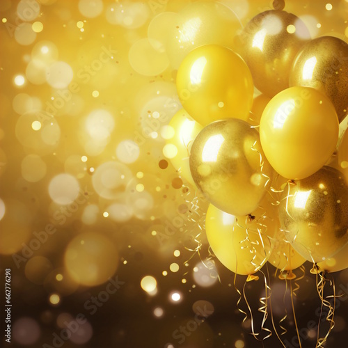 Yellow Balloons Party Background.