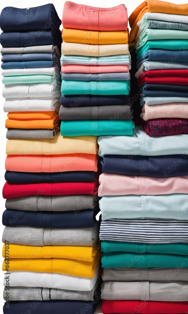 stack of colorful clothes folded 