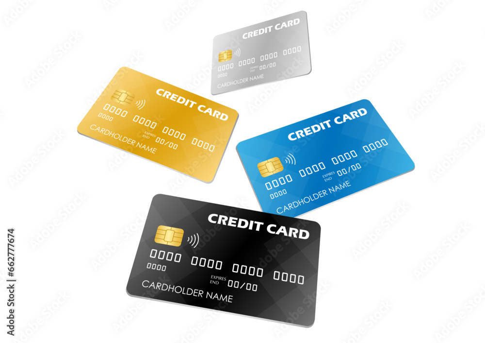 Credit Card, Debit Card or ATM Card. Vector Illustration Isolated on White Background. Credit Card, Debit Card or ATM Card. Vector Illustration Isolated on White Background.