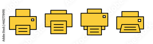 Print icon set for web and mobile app. printer sign and symbol