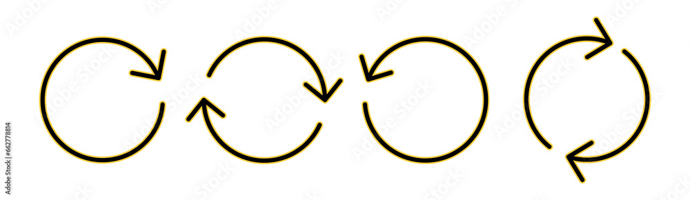 Refresh icon set for web and mobile app. Reload sign and symbol. Update icon. Refresh icon set for web and mobile app. Reload sign and symbol. Update icon.