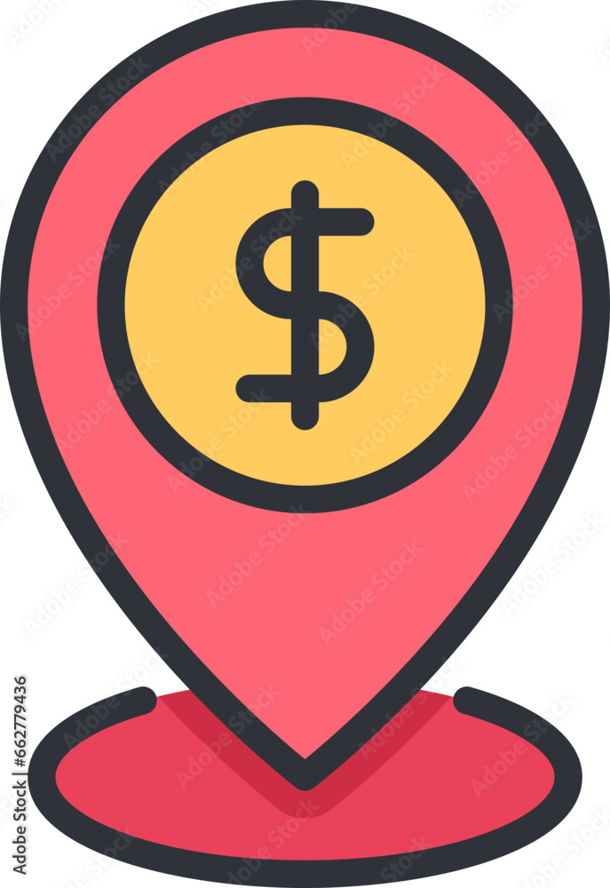 Pin dollar icon Pin dollar icon