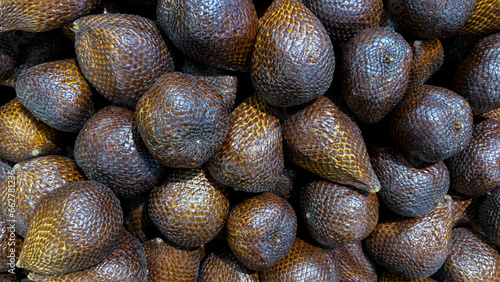pile of snakefruits at the traditional market