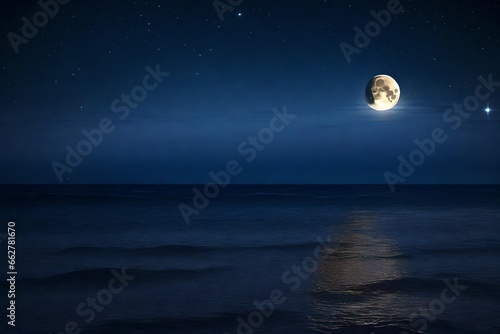 full moon over the sea © Haseeb