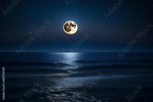 full moon on the beach
