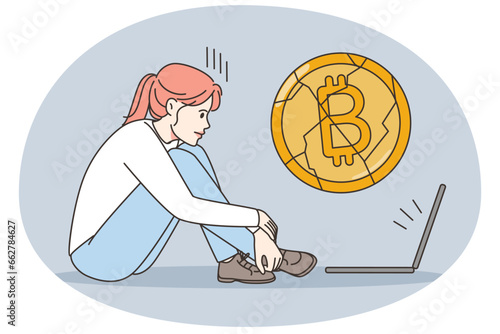 Woman frustrated with bitcoin crash