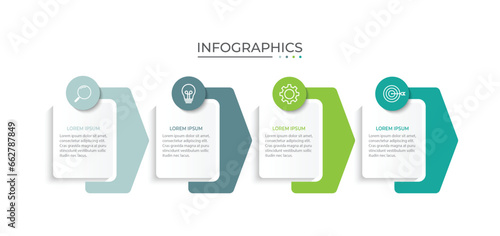 Vector Infographic label design template with icons and 4 options or steps.