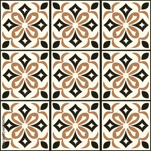 Tile pattern geometric repeat mosaic wall background classic shape texture