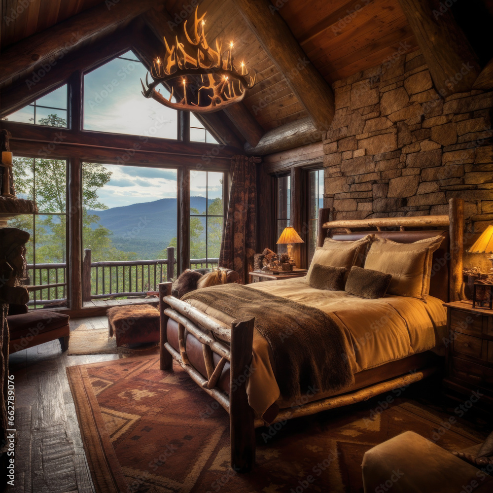  Mountain Cabin Retreat rustic timber and stone 

