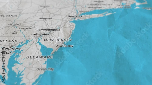 East Coast USA, Paper Travel Map