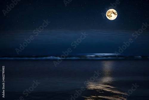 moon over sea © Haseeb