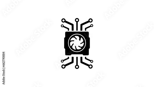 chip black isolated silhouette, processor line vector icon for websites and mobile minimalistic flat design